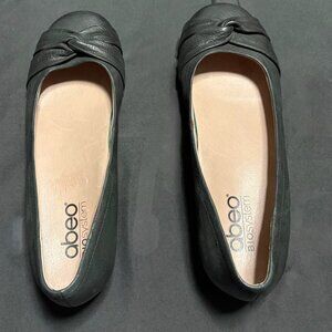 ABEO TERRIE Bio System Ballet Flat Womens Sz 7.5M Black Leather High-Arch Loafer